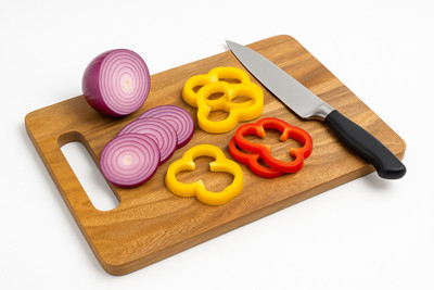 HashmiOverseas Chopping Board Wooden Cutting Board(Brown Pack of 1 Dishwasher Safe)