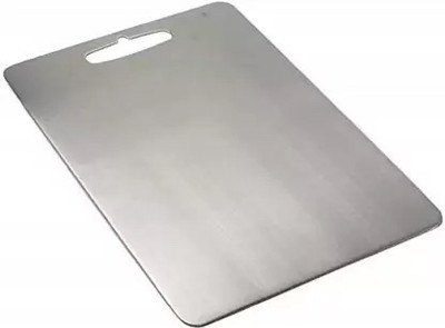 SOFTEK Softek Chopping Board Large Size: 33.6cm X 22.4cm-Stainless Steel with Handle Stainless Steel Cutting Board(Steel Pack of 1 Dishwasher Safe)
