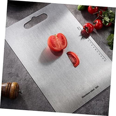 Cartco Steel Cutting Board 31.5x20.5 cm - Non-Toxic,Ideal for Vegetables, Fruits, Meat, Stainless Steel Cutting Board(Silver Pack of 1 Dishwasher Safe)