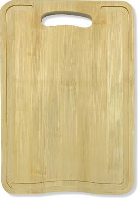 Flipkart SmartBuy Large Premium Natural Bamboo Wood Cutting Board for Kitchen Unique Design Bamboo Cutting Board(Yellow Pack of 1 Dishwasher Safe)