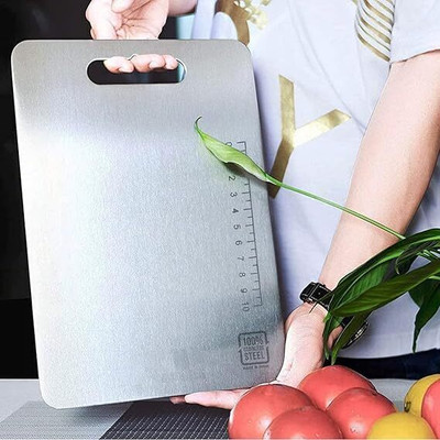 imkat Ss steel cutting board Stainless Steel Cutting Board(Silver Pack of 1 Dishwasher Safe)