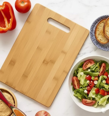 Wozzbuy Wood Chopping Cutting Board-W Wooden Cutting Board(Beige Pack of 1 Dishwasher Safe)
