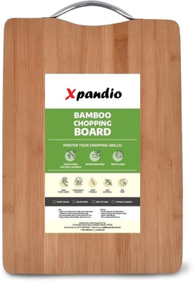 Xpandio Xpandio Wooden Chopping Cutting Board for Kitchen Vegetables, Fruits & Cheese Bamboo Cutting Board(Brown Pack of 1 Dishwasher Safe)