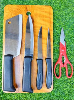 JD ENTERPRISE Chopping Cutting Board with Knife set and kitchen Scissor ,cutting board set Wooden Cutting Board(Multicolor Pack of 6)