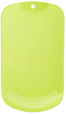 KMH Plastic Chopping Board with Self Water Drainer Large Plastic Cutting Board(Green Pack of 1 Dishwasher Safe)