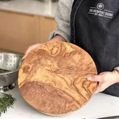 ganeshwerhouse Wooden Round Chopping Board/Cutting Board/Serving Board, Plate for Pizza Bamboo Cutting Board(Brown Pack of 1)