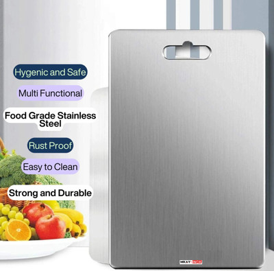MKAY INOX Mkay-Inox Stainless Steel Cutting Board(Steel Pack of 1 Dishwasher Safe)