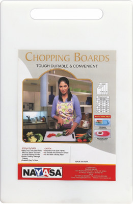 NAYASA nayasa Chopping Board No.1 | Cutting Board for Fruits and Vegetables | Plastic Cutting Board(White Pack of 1 Dishwasher Safe)