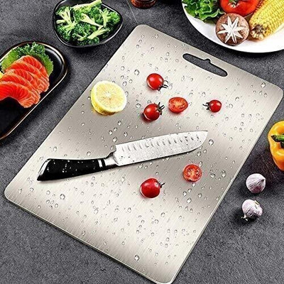 PDD 304 Stainless Steel chopping board |Cutting Board |Non-slip|Rustproof Stainless Steel Cutting Board(Steel Pack of 1)