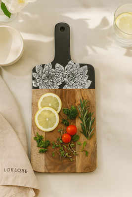 LOKLORE Padma Cheese Chopping Board Wooden Cutting Board(Brown Pack of 1 Dishwasher Safe)