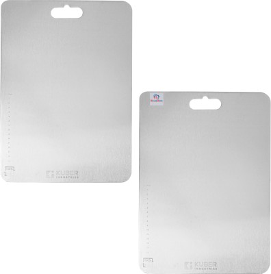 Heart Home Pack of 2 Stainless Steel Cutting Board for Kitchen & Home | DP-102H | Silver Stainless Steel Cutting Board(Silver Pack of 2 Dishwasher Safe)