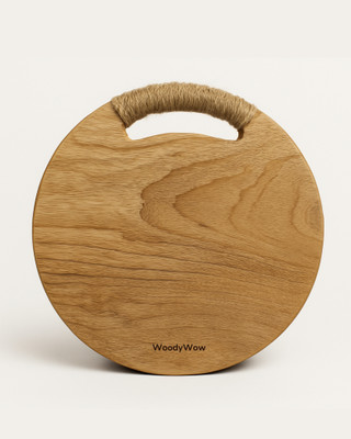 WOODYWOW Round Wooden Chopping Board | Mango Wood Cutting & Serving Board 12x12 Inch Wooden Cutting Board(Brown Pack of 1 Dishwasher Safe)