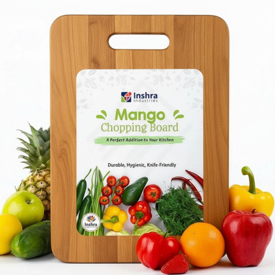 Inshra wooden choping board, Natural Wood Cutting Board for Vegetables, Fruits & Meat Wooden Cutting Board(Brown Pack of 1 Dishwasher Safe)