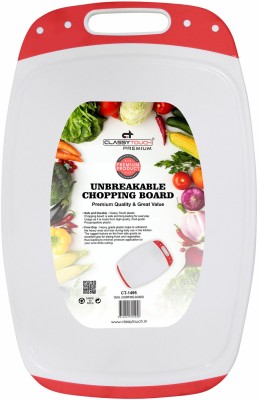 CLASSY TOUCH Plastic Chopping Board for Kitchen Fruits ,Vegetable and Meat Plastic Cutting Board(White Pack of 1 Dishwasher Safe)