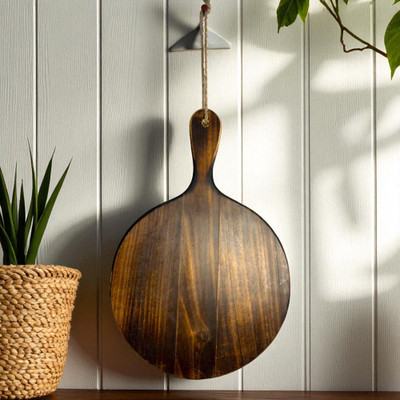 Micklyn Premium round wooden chopping board Wooden Cutting Board(Brown Pack of 1 Dishwasher Safe)