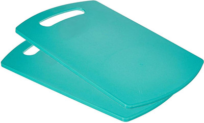 Kitchwish Kitchen Chopping Cutting Board with Handle Square for Fruit & Vegetables Plastic Cutting Board(Green Pack of 2 Dishwasher Safe)