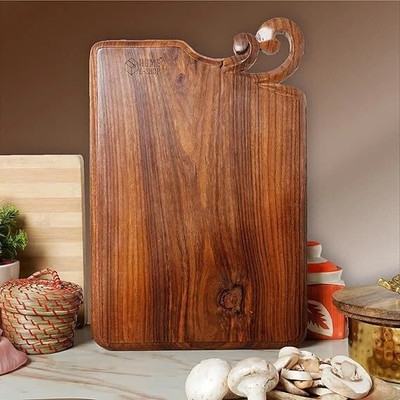Home E-Shop Single Piece Solid Sheesham Wood Chopping & Cutting Board,17x9x1 in Multipurpose Wooden Cutting Board(Brown Pack of 1)