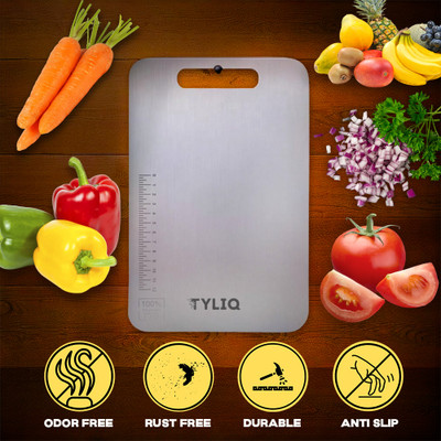 Tyliq Premium Stainless Steel Chopping Board Stainless Steel Cutting Board(Steel Pack of 1 Dishwasher Safe)