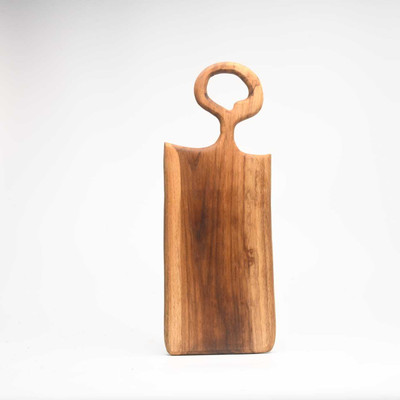 The Forest Studio Natural Teakwood Chopping Board with Round Handle Wooden Cutting Board(Brown Pack of 1)