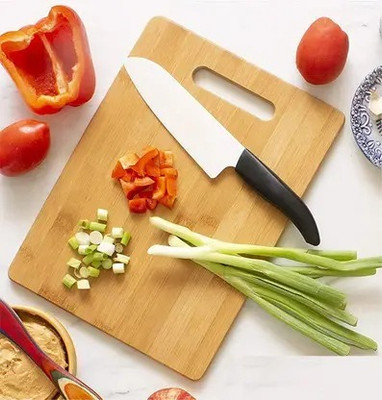 Wozzbuy Wood Chopping Cutting Board Wooden Cutting Board(Beige Pack of 1 Dishwasher Safe)