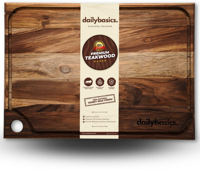 DailyBasics Wooden Cutting Board(Brown Pack of 1 Dishwasher Safe)