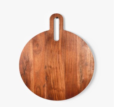 Shilpam Round Bucolic Chopping Board Wooden Cutting Board Wooden Cutting Board(Brown Pack of 1 Dishwasher Safe)