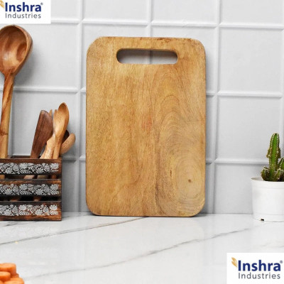 Inshra mango Wood Chopping cutting Board For Vegetables Fruits and Meat Wooden Cutting Board(Beige Pack of 1 Dishwasher Safe)