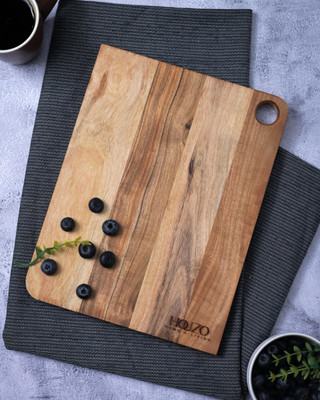 Houzo Acacia Wood Chopping Board | Premium Natural Finish | Stylish Design | Thick Wooden Cutting Board(Brown Pack of 1 Dishwasher Safe)