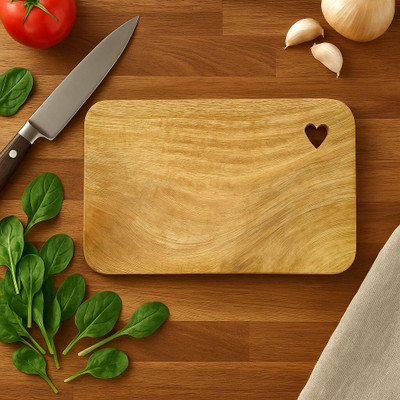 Liora PURE WOOD Mango Wooden Chopping Board | 14x19 Inches Wooden Cutting Board(Yellow Pack of 1 Dishwasher Safe)