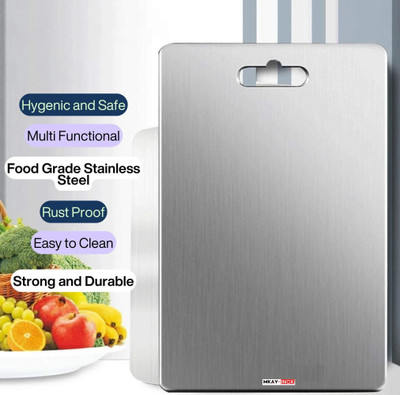 MKAY INOX THIN Marble Cutting Board(Steel Pack of 1 Dishwasher Safe)