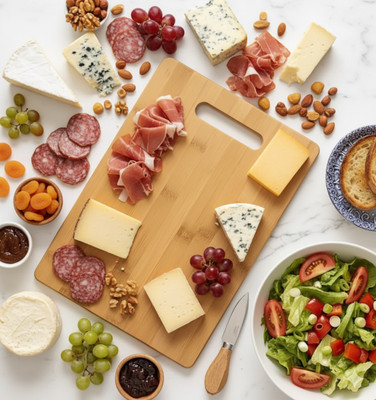 Wozzbuy Wood Chopping Cutting Board-F Wooden Cutting Board(Beige Pack of 1 Dishwasher Safe)