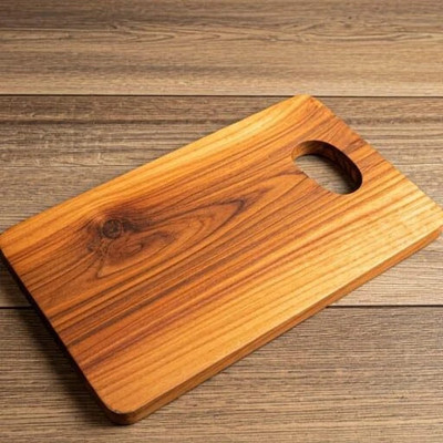 Simran Enterprise Wooden Kitchen Chopping Board with Handle (Pack of 1) Wooden Cutting Board(Brown Pack of 1 Dishwasher Safe)