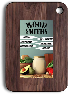 WOODSMITHS Teak Wood Chopping Board for Kitchen – Large Cutting & Rolling Surface Wooden Cutting Board(Brown Pack of 1 Dishwasher Safe)