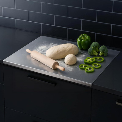 Solara Stainless Steel Chopping Board for Kitchen,Durable Cutting Board for Vegetables, Stainless Steel Cutting Board(Silver Pack of 1)