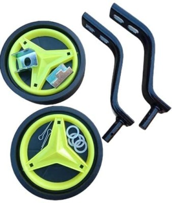 Ptc Mountain Bike Wheel(Front and Rear Pack of Kid's Adjustable Side Support steel wheel set for 14 inch bicycle (Green))