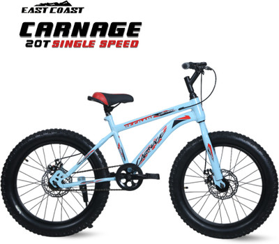 EAST COAST Carnage 20T cycle/Fat bike for 5 to 9 year kids SKY BLUE 20 T (inch) Mountain Cycle(Single Speed, Blue, Rigid)