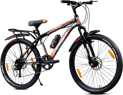 LEADER Beast 26T IBC Premium Cycle for Men with Front Suspension & Dual Disc Brakes 26 T (inch) Mountain Cycle(7 Gear, Black, Rigid)