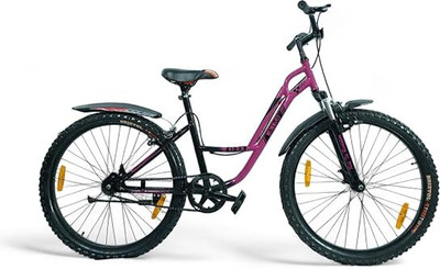 Tattvalabs SJ-3.0 26 T (inch) Road Cycle(Single Speed, Pink, Black, Only Front Suspension)