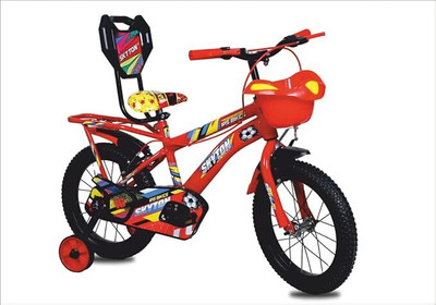 SKYTON 16 Inch Kids Cycle with Side Wheels Ideal for 4 to 7 Years Boys and Girls 16 T (inch) Road Cycle(Single Speed, Red, Rigid)