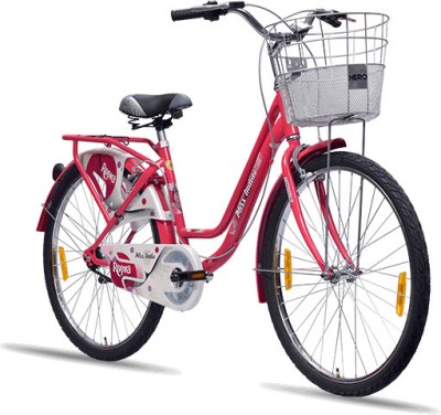 HERO CYCLES Miss India Reeva |Internal Carrier| Front Basket | Ideal for 12 Year+Girls/Women 26 T Roadster Cycle(Single Speed, Pink, Rigid)