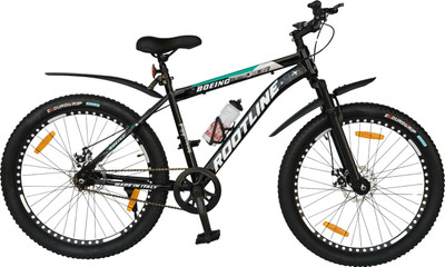 rootline Boeing-26T (See Green) With Disc Brake and Front Suspension MTB-Bike 26 T (inch) Mountain Cycle(Single Speed, Black, Only Front Suspension)