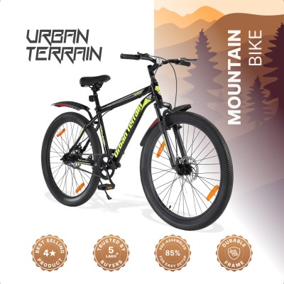 Urban Terrain Pro High Performance Mountain Cycles For Men With Dual Disc Brake 26 T Road Cycle(Single Speed, Green, Only Front Suspension)