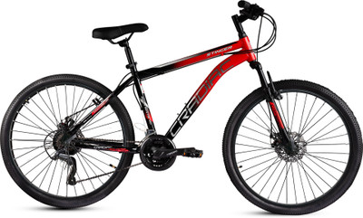 CRADIAC STINGER X7 21 SPEED | FRONT SUSPENSION | DUAL DISC BRAKES | FULLY FITTED 29 T (inch) Mountain Cycle(21 Gear, Black, Red, Only Front Suspension)