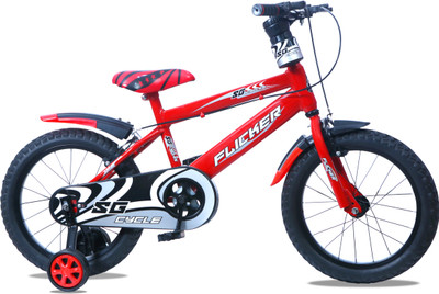 SG CYCLES BMX 16 INCH KIDS CYCLE WITH SIDE SUPPORTING WHEELS 16 T (inch) BMX Cycle(Single Speed, Red, Rigid)