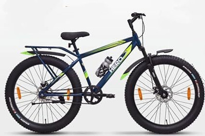 HERO Next IC | Wheel Size 26*300 |FRONT-Suspension | Dual Disc Brake | 26 T (inch) Fat Tyre Cycle(Single Speed, Blue, Only Front Suspension)