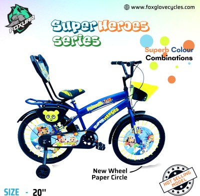 FOXGLOVE SUPERHEROES 20 INCH METTALIC BLUE TYRE TUBE FOR AGE 5 TO 9 YRS KIDS FULL FITTED 20 T Road Cycle(Single Speed, Green, Rigid)