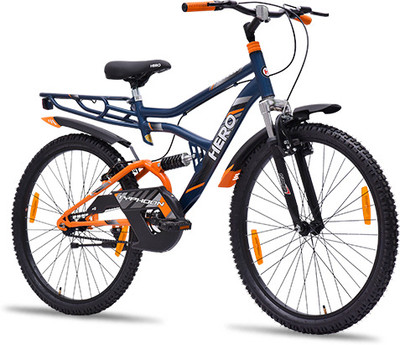 HERO TYPHOON IBC |Dual SUSPENSION |Power Brakes |Wheel Size 26 T (inch) Mountain Cycle(Single Speed, Blue, Dual Suspension)
