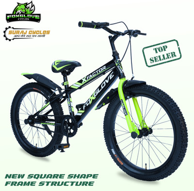 FOXGLOVE X-FACTOR SPORTY 20.240 TIRE TUBE FOR AGE 7 TO 10 YEARS 20 T (inch) Road Cycle(Single Speed, Black, Green, Rigid)