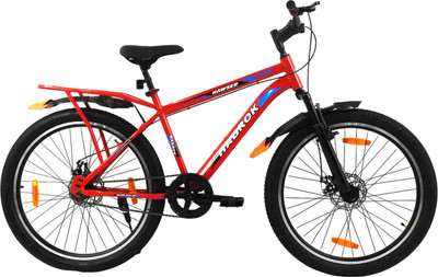 habrok bikes HBK-HAWSER-26T-RED 26 T (inch) Mountain Cycle(Single Speed, Red, Only Front Suspension)