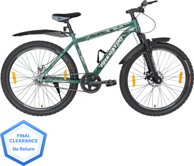 HRX Predator With Front Suspension And Dual Disc Brakes, 85% Assembled 26 T Mountain Cycle (Single Speed, Green) For Rs. 5172